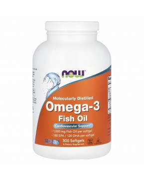 Now Foods, омега-3, очищенная на молекулярном уровне, 500 капсул Now Foods, омега-3, очищенная на молекулярном уровне, 500 капсул